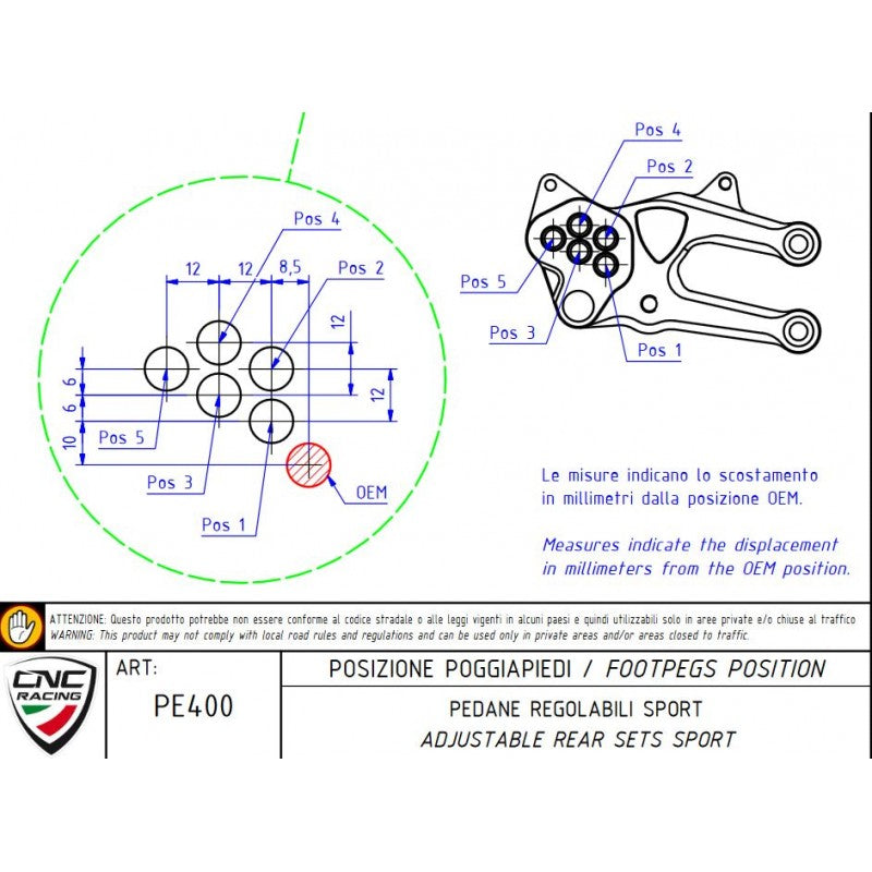CNC Racing RPS EVO GP Limited Edition Adjustable Rearsets for the Ducati Panigale 899 / 959 / 1199 / 1299 / V2