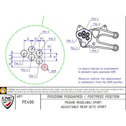 CNC Racing TROY BAYLISS LIMITED EDITION RPS Adjustable Rearset for the Ducati Panigale 899 / 959 / 1199 / 1299 / V2