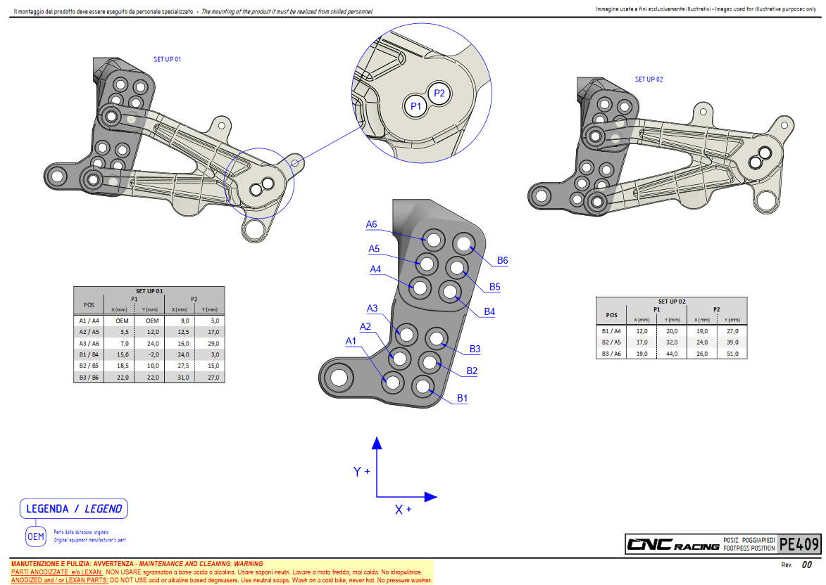 CNC Racing RPS Adjustable Rearset for the Ducati Streetfighter V4 (20-24)