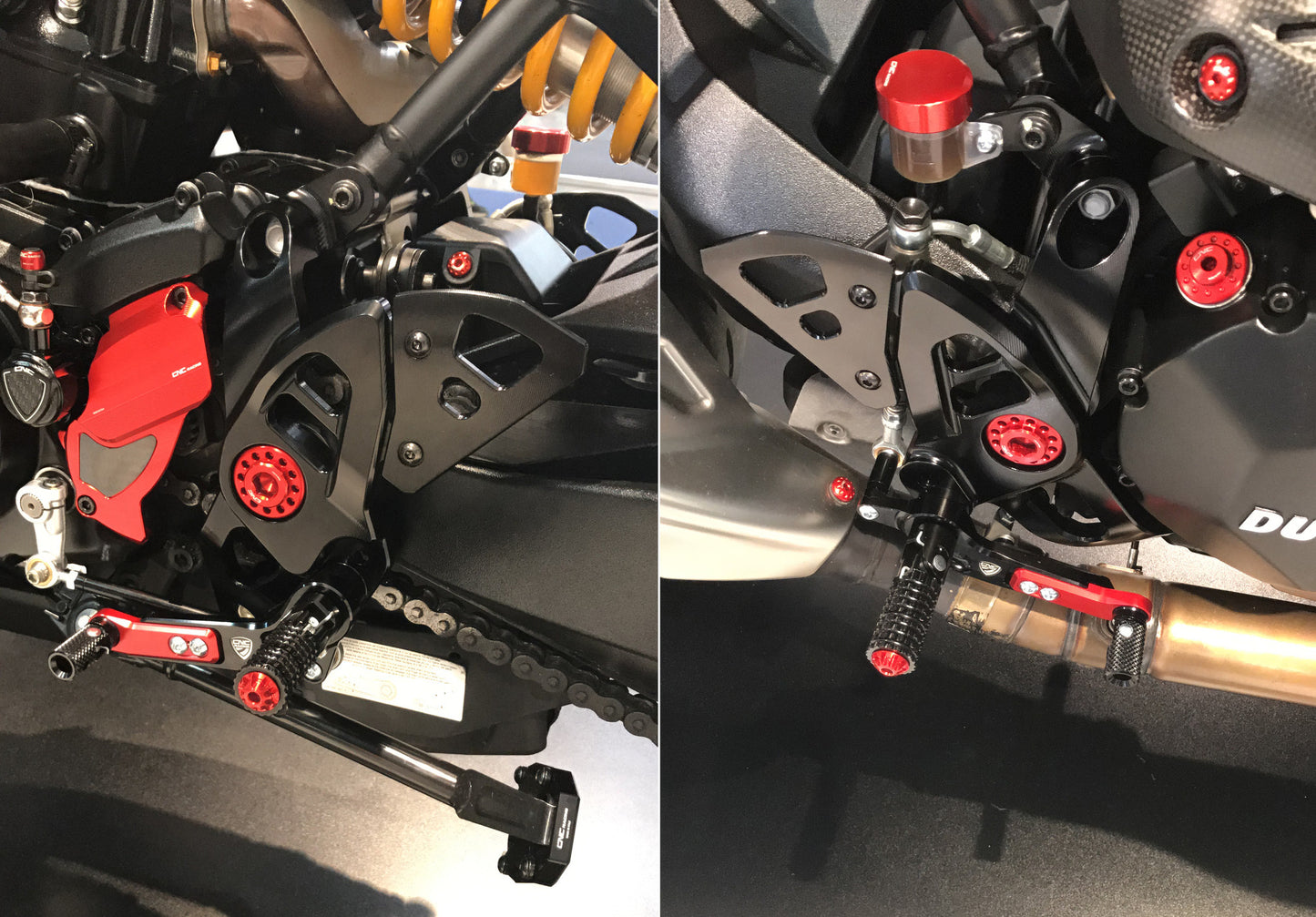 CNC Racing Adjustable Rearsets for Ducati Monster 1200R,  2017+ 1200 / S, 2018+ 821, and 2017+ Supersport /S
