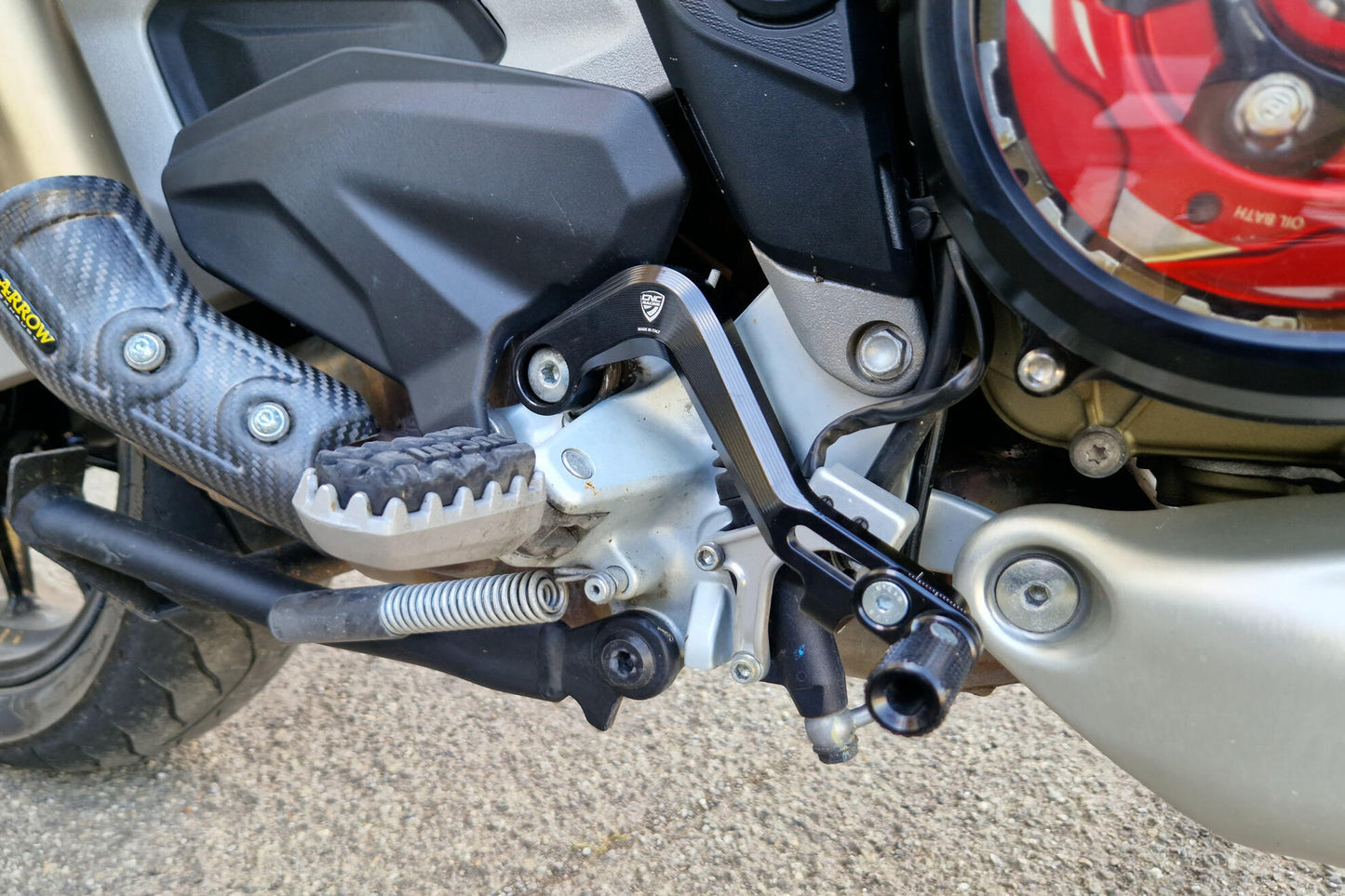CNC Racing SLIDE Adjustable Rear Brake Lever Kit for Ducati Multistrada V4 / S / Sport / Pikes Peak / Grand Tour