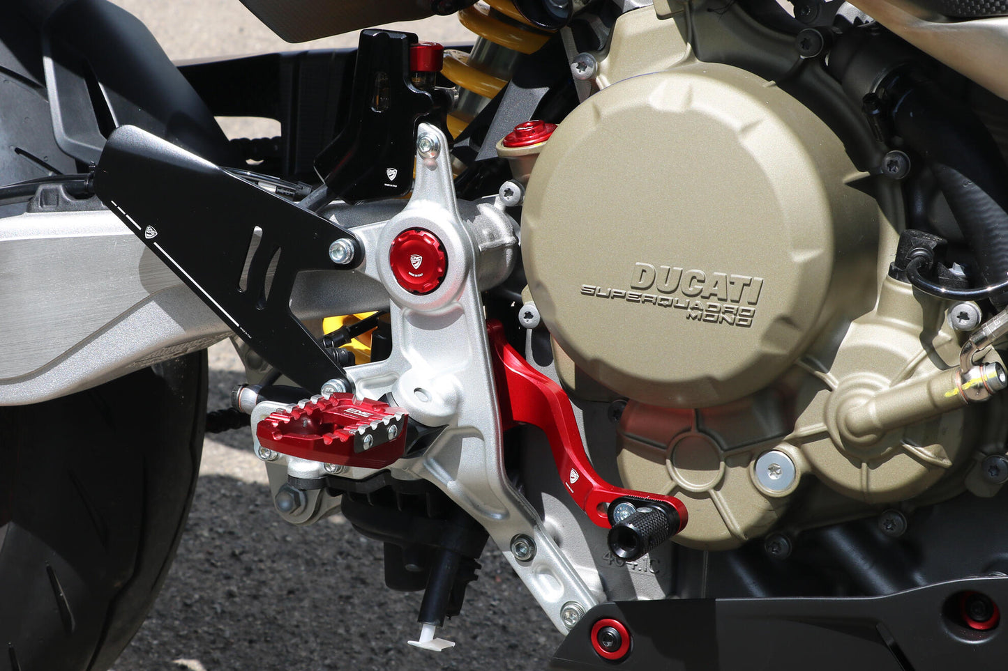 CNC Racing Aluminum Heel Guard Kit for OE Rearsets For Ducati Hypermotard 698 Mono