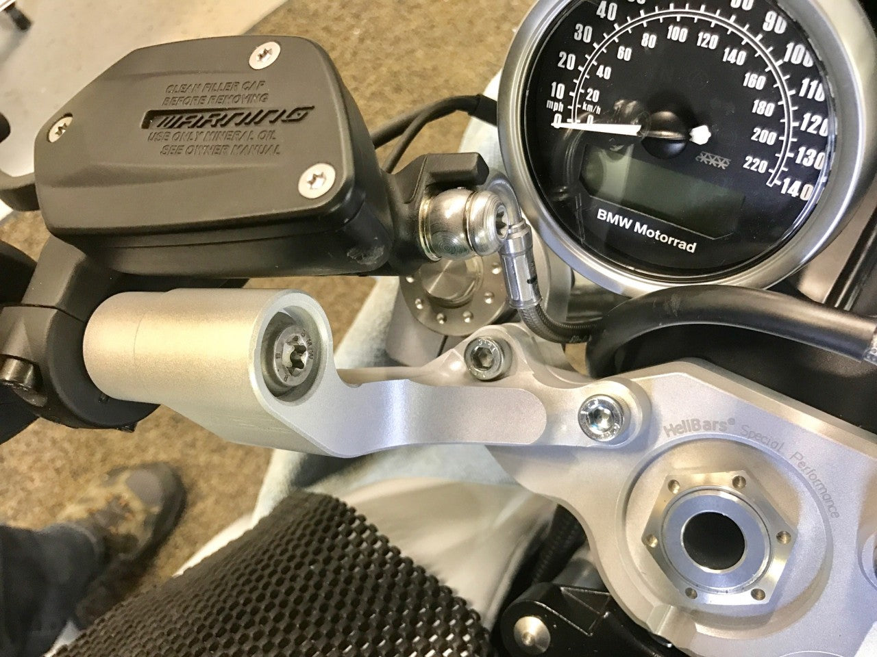 HeliBars Tour Performance Upper Triple Clamp and Risers for the BMW R nineT Racer