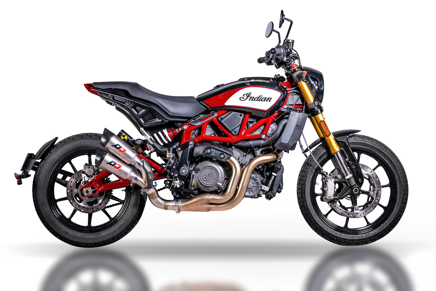 QD Exhaust Twin GUNSHOT Exhaust for the Indian FTR 1200 (Flat Track Racer) (18-20 Euro 4 only)