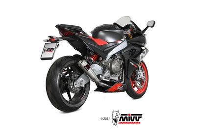 MIVV Full System 1x1, X-M1 Titan, Alto/High up Exhaust For Aprilia Tuono 660 21, RS 660 20-21