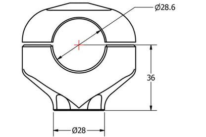 CNC Racing Universal 28mm Handlebar Clamp set - 36mm Total Height