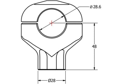 CNC Racing Universal 28mm Handlebar Clamp set - 48mm Total Height