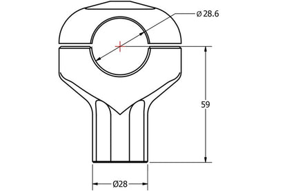 CNC Racing Universal 28mm Handlebar Clamp set - 59mm Total Height