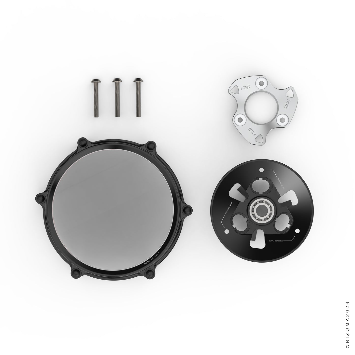 Rizoma Clear Wet Clutch Cover kit - OILQUARIUM for the Ducati Panigale V2 / 1299 / 1199 / 959 and Streetfighter V2 (and 899 too with modification)