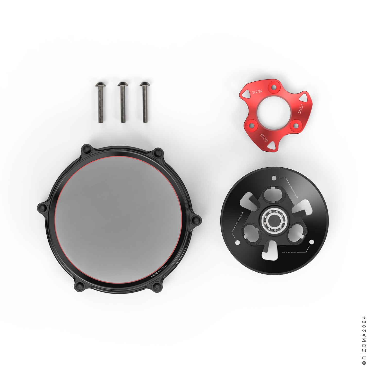Rizoma Clear Wet Clutch Cover kit - OILQUARIUM for the Ducati Panigale V2 / 1299 / 1199 / 959 and Streetfighter V2 (and 899 too with modification)