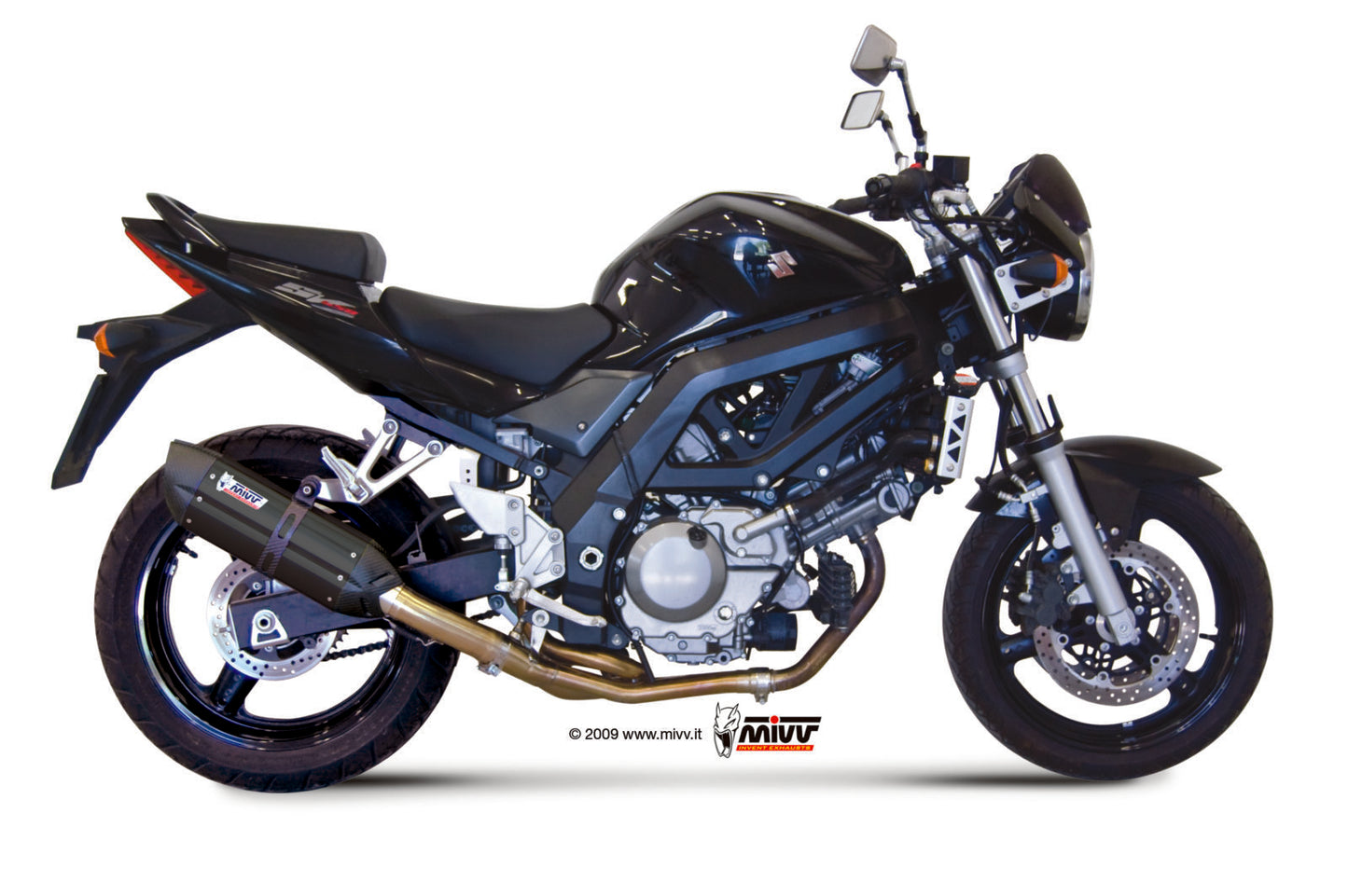 MIVV Slip-on, Suono Black, Standard Exhaust For Suzuki SV 650 2004-2015