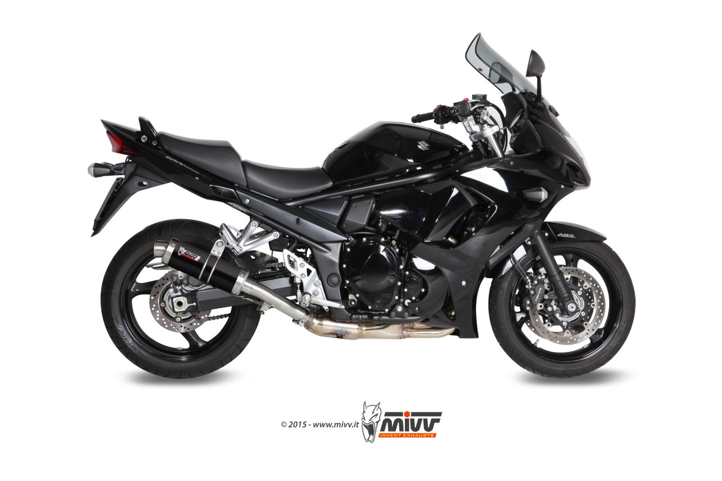 MIVV Slip-on, GP Black, Standard Exhaust For Suzuki GSX 1250 FA 09-16, Bandit 1250 07-16