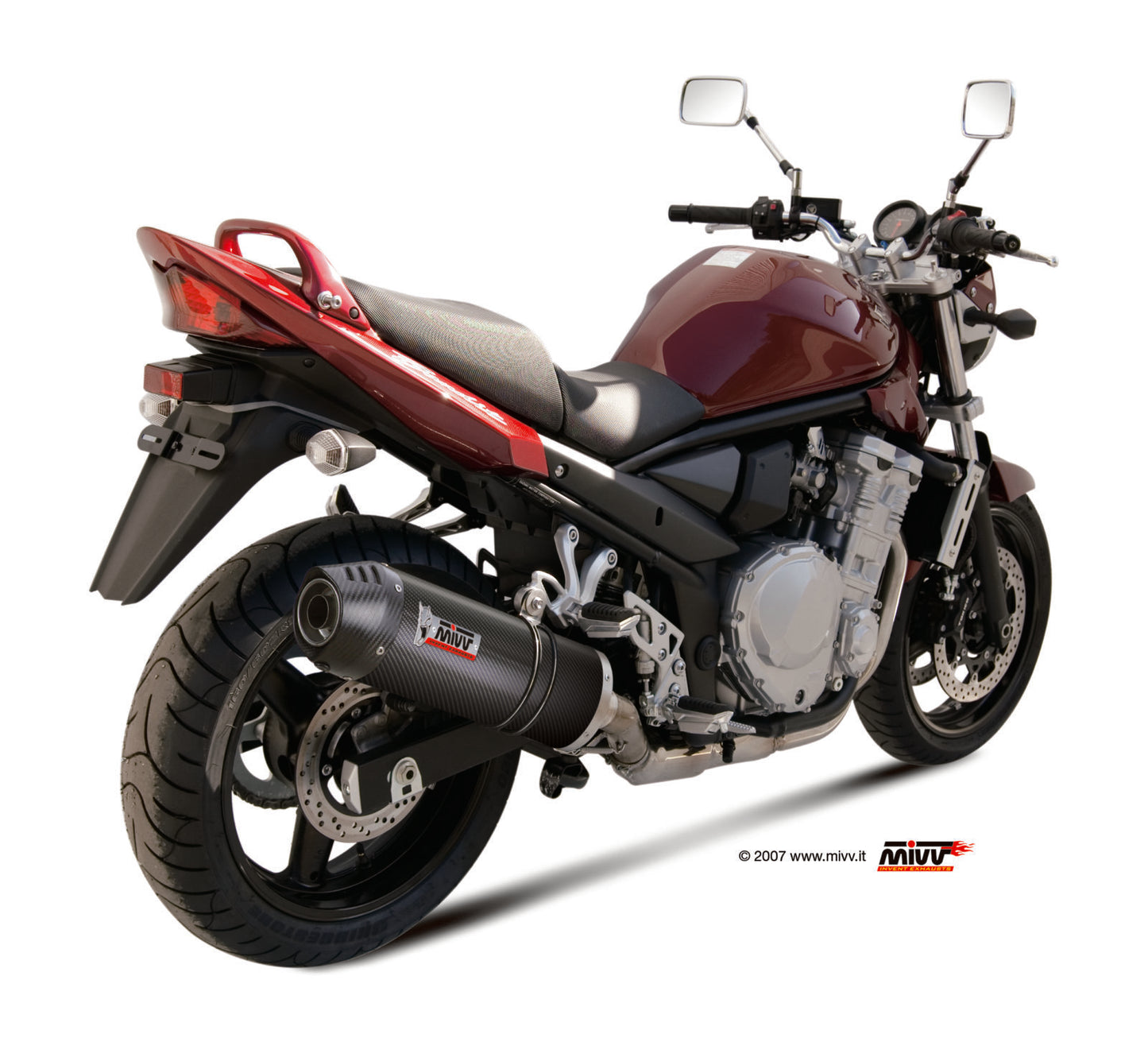MIVV Slip-on, Oval Carbon, Standard Exhaust For Suzuki GSX 650 F 08-15, Bandit 650 07-15