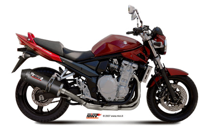 MIVV Slip-on, Oval Carbon, Standard Exhaust For Suzuki GSX 650 F 08-15, Bandit 650 07-15