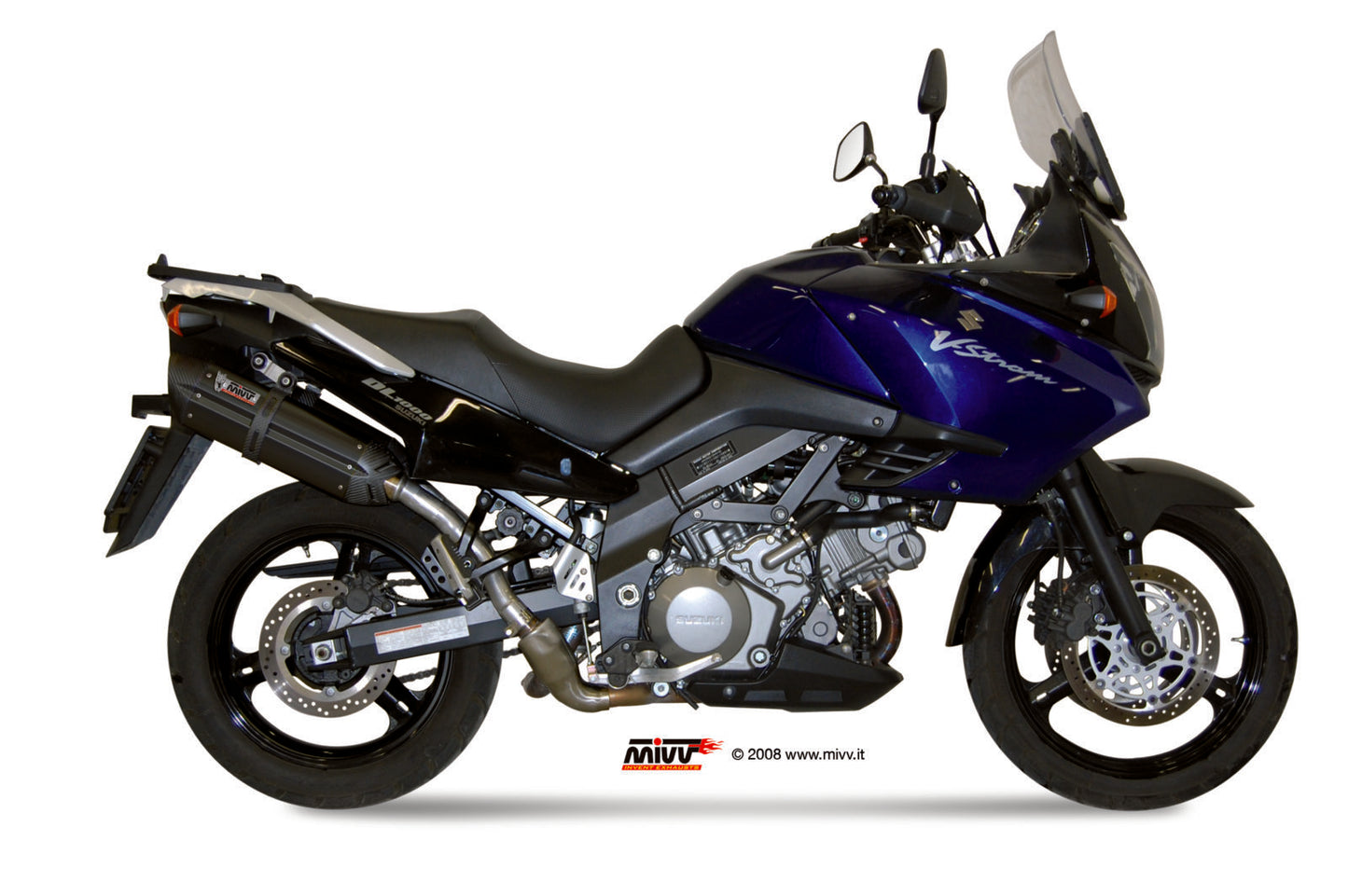 MIVV 2 Slip-on, Suono Black, Standard Exhaust For Suzuki DL V-Strom 1000 2002-2013