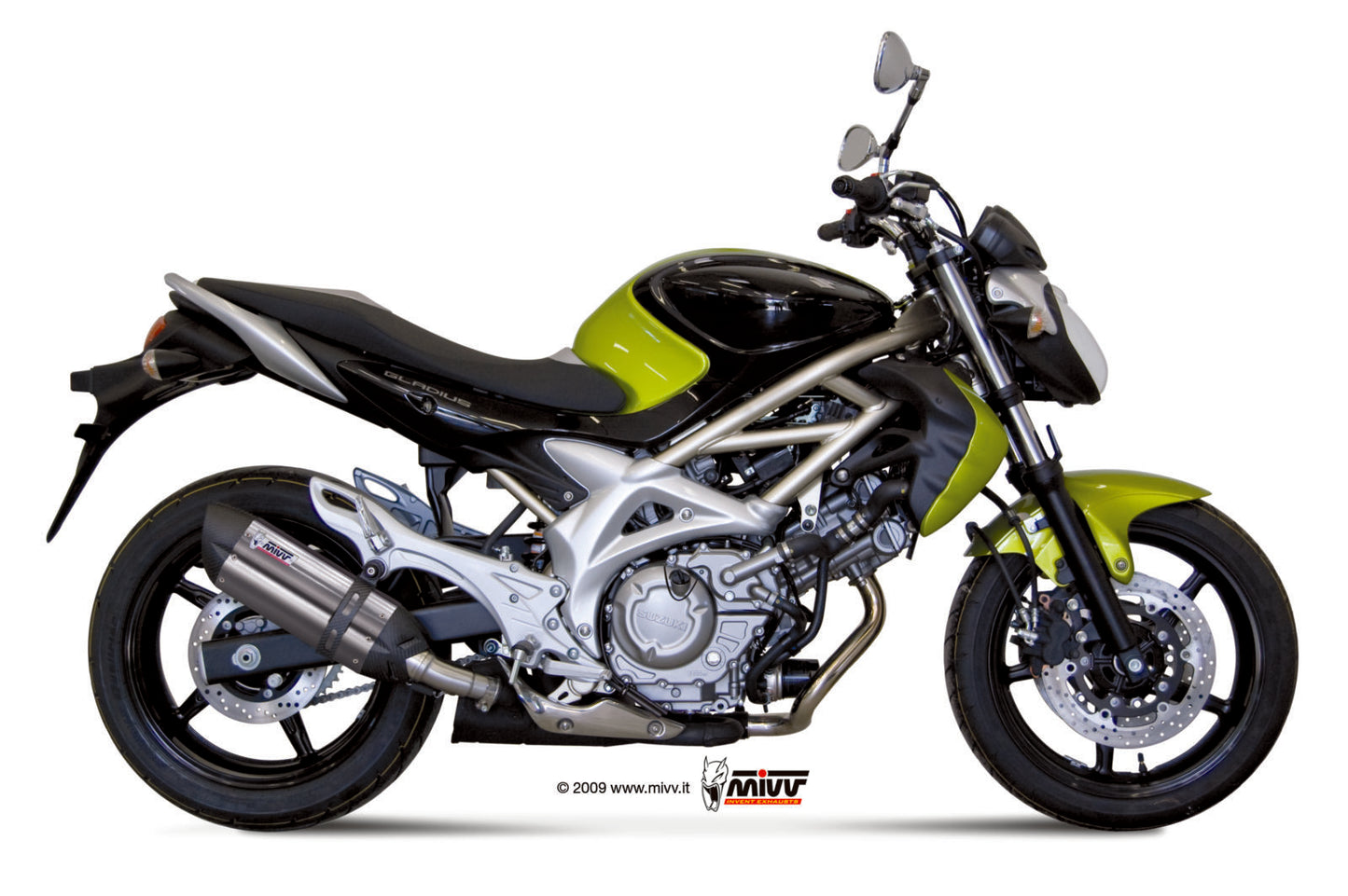 MIVV Slip-on, Suono Stainless Steel, Standard Exhaust For Suzuki Gladius 2009-2015