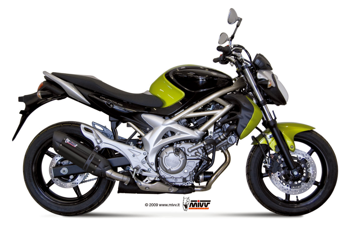MIVV Slip-on, Suono Black, Standard Exhaust For Suzuki Gladius 2009-2015
