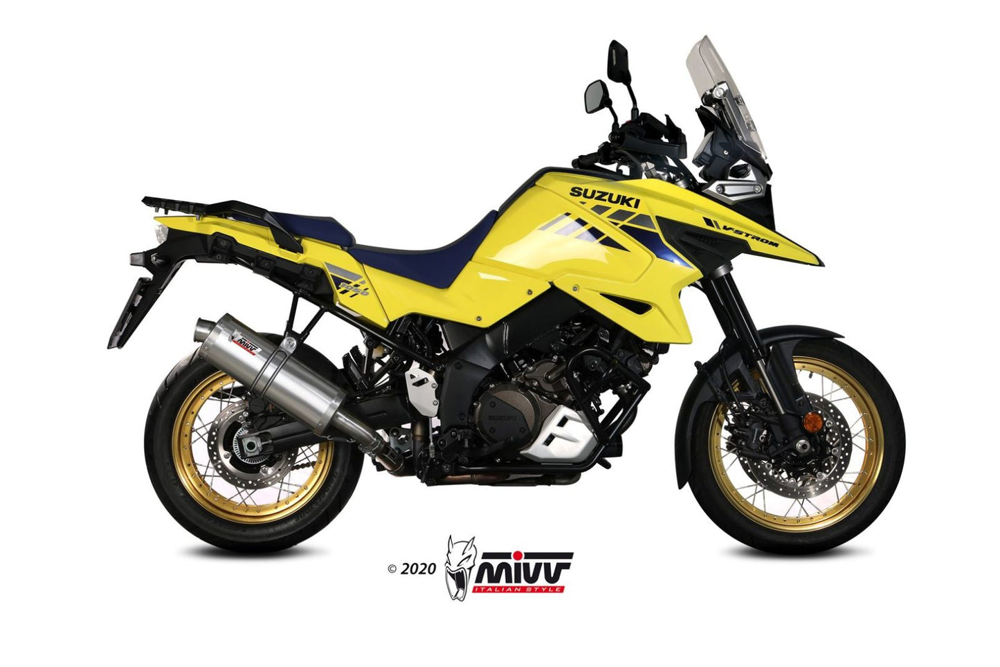 MIVV Slip-on, Oval Stainless Steel, Standard Exhaust For Suzuki DL V-strom 1000/1050 2014-2022