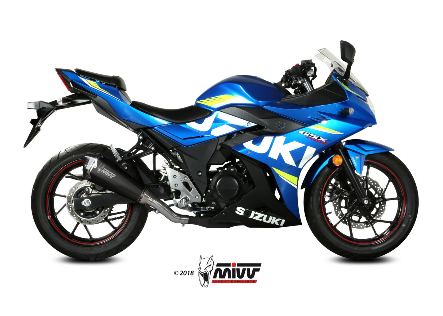 MIVV Slip-on, Delta Race Black, Standard Exhaust For Suzuki GSX 250 R 2017-2020