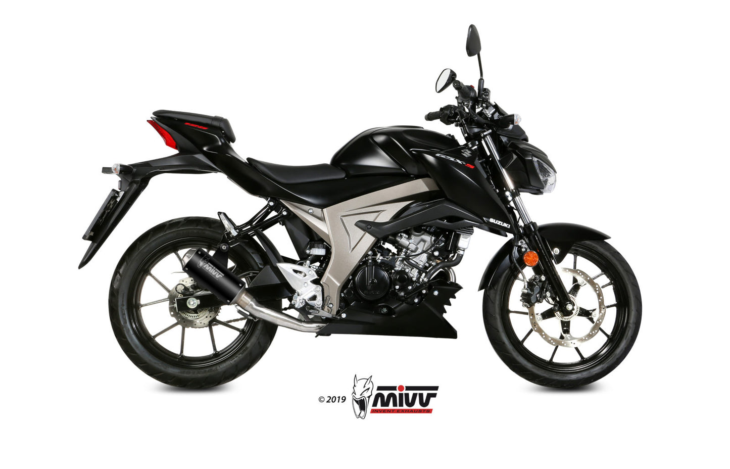 MIVV Full System 1x1, MK3 Black, Standard Exhaust For Suzuki GSX-R 125/ GSX-S 125 2017-2020