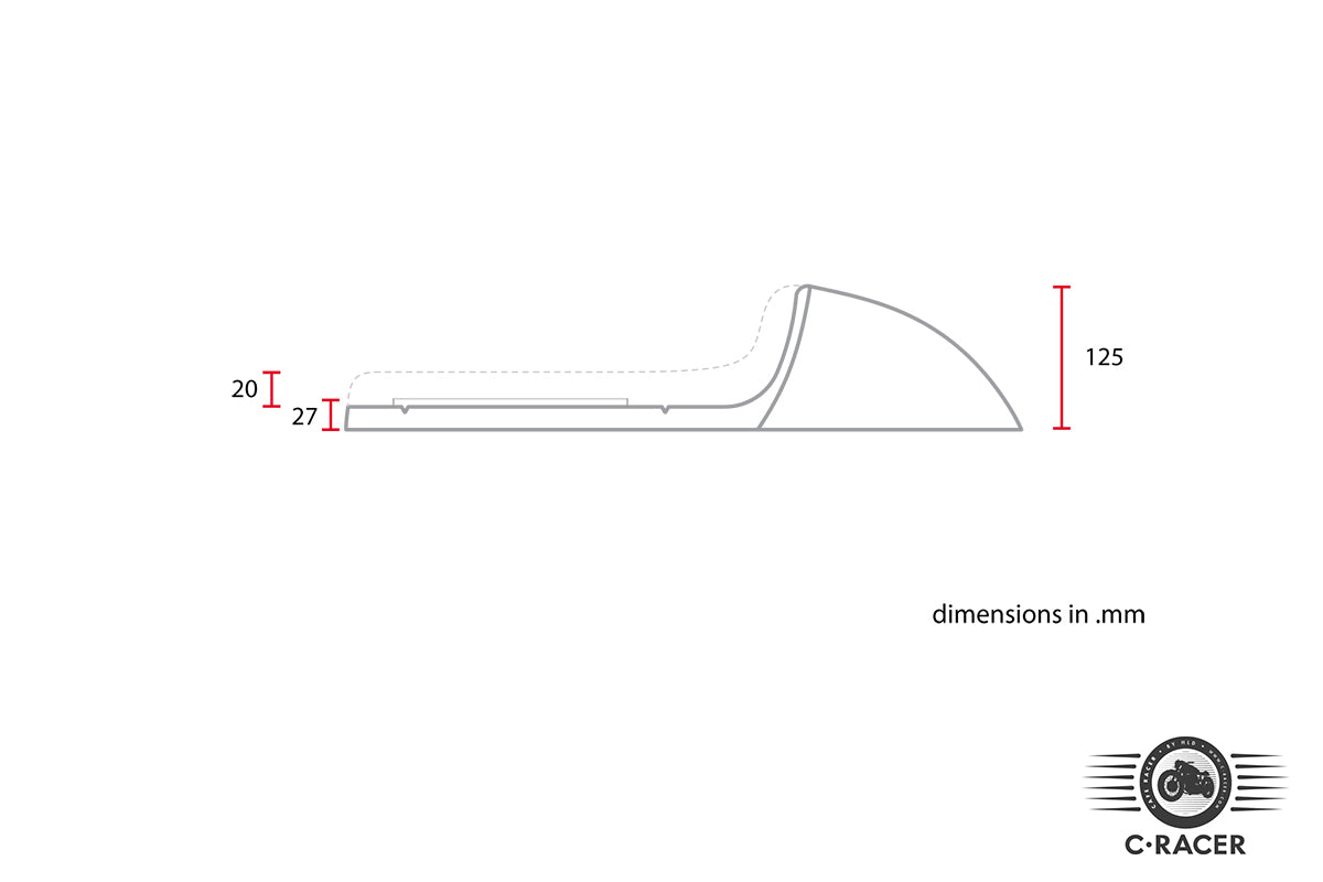 C-Racer Universal Cafe Racer Seat and Tail Fairing - SCR1