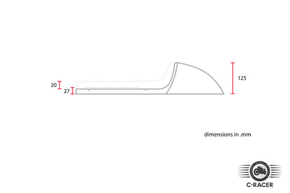 C-Racer Universal Cafe Racer Seat and Tail Fairing - SCR1