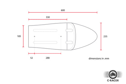 C-Racer Universal Cafe Racer Seat and Tail Fairing - SCR1