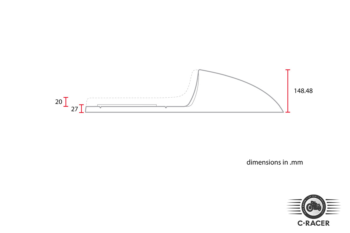 C-Racer FL Classic edition Universal Fully Covered Long Cafe Racer Seat - SCR2FC