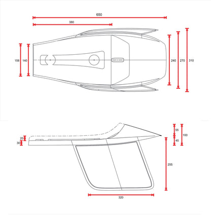 C-Racer Universal Flat Track Seat and Tail Fairing with Number Plates - SCR4.1