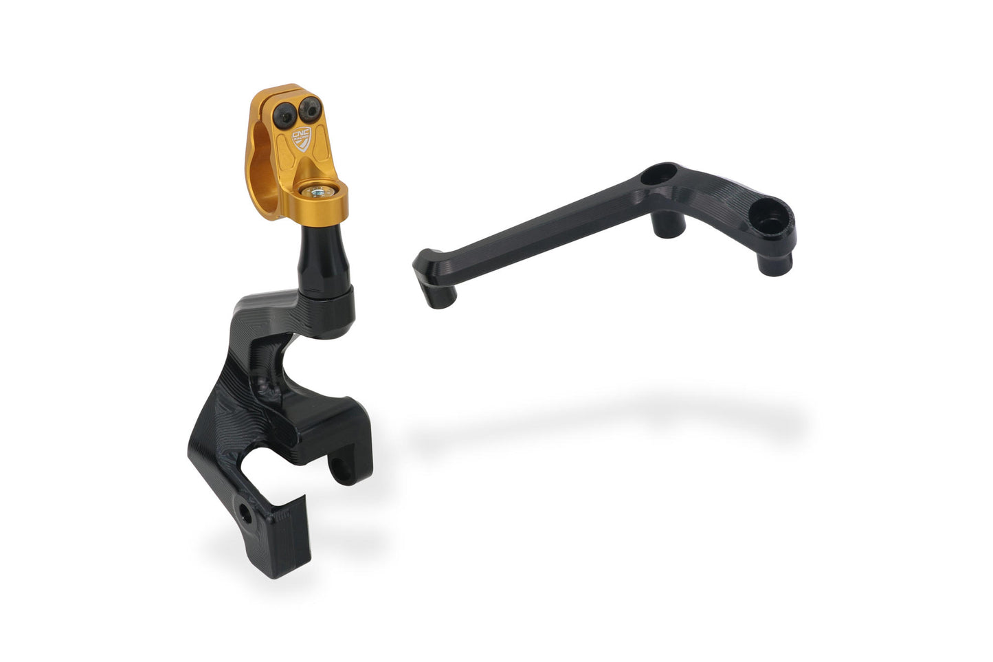 CNC Racing Steering Damper Mount kit for Ducati Multistrada V4 Pikes Peak / RS with OE Handlebar Clamp / Riser