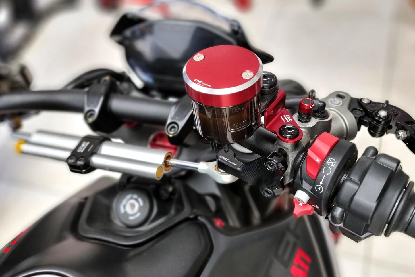 CNC Racing Aluminum Front Reservoir Brackets for Ducati Monster 1200 / 937 and Streetfighter V4 / V2