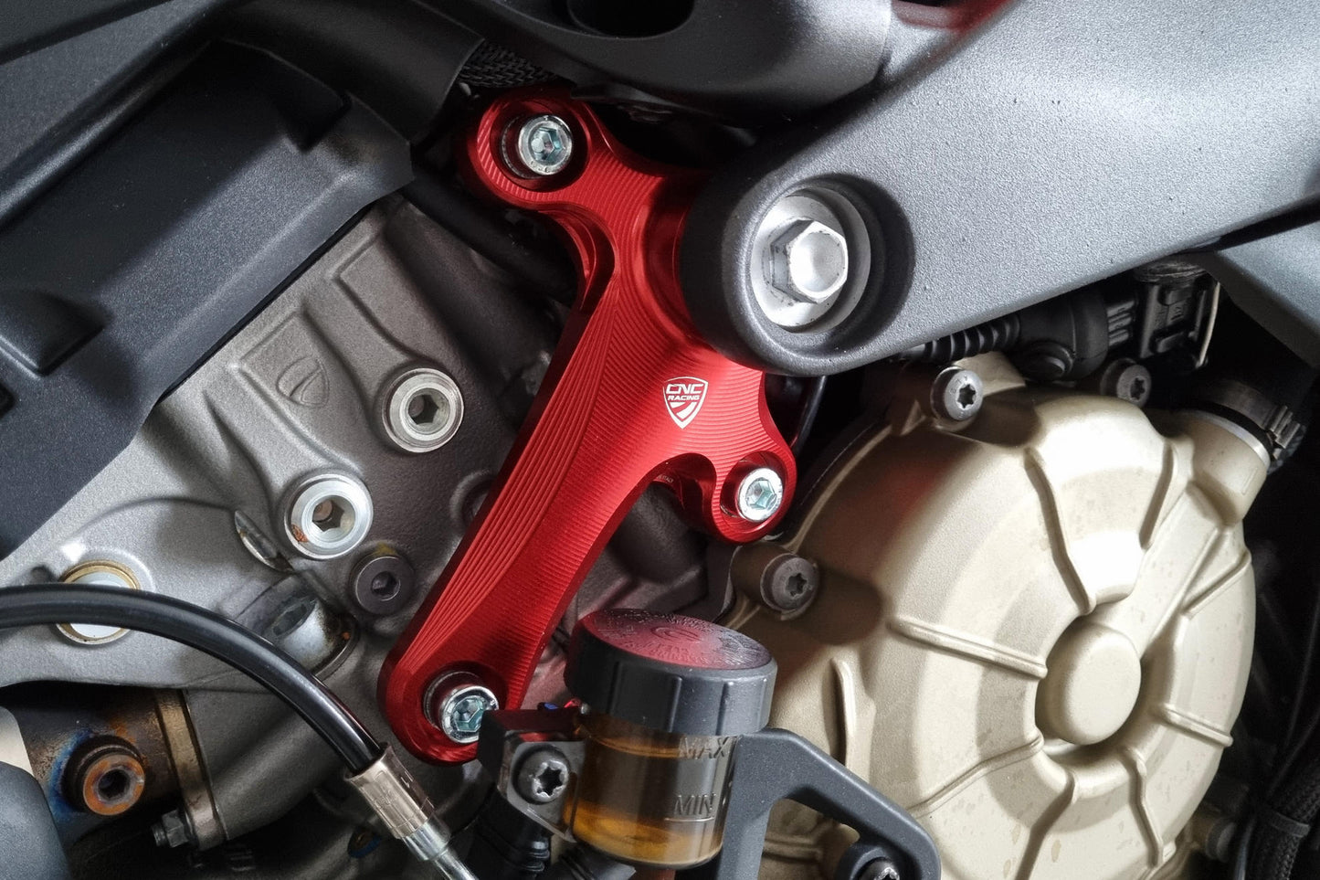 CNC Racing Billet Aluminum RH Engine support Bracket for Ducati Panigale / Streetfighter V4 / S / R / Speciale