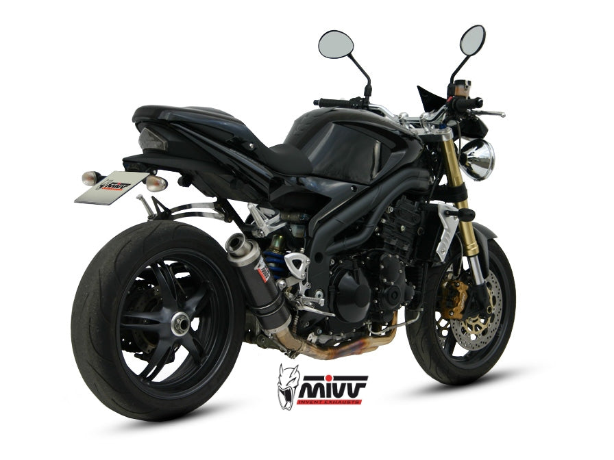 MIVV Slip-on, GP Carbon, Low Down Exhaust For Triumph Speed Triple 1050 2005-2006