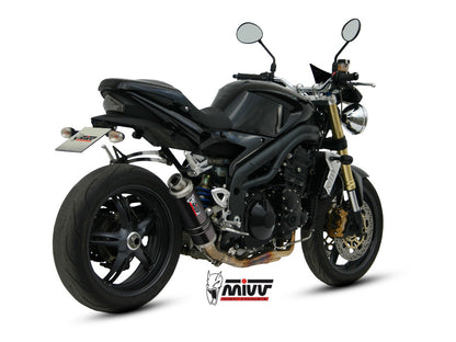 MIVV Slip-on, GP Black, Low Down Exhaust For Triumph Speed Triple 1050 2005-2006