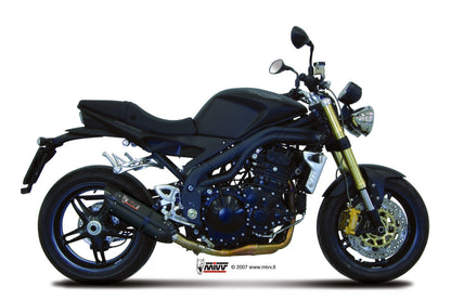 MIVV Slip-on, Suono Black, Low Down Exhaust For Triumph Speed Triple 1050 2007-2010