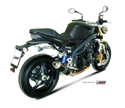 MIVV Slip-on, GP Black, Low Down Exhaust For Triumph Speed Triple 1050 2007-2010