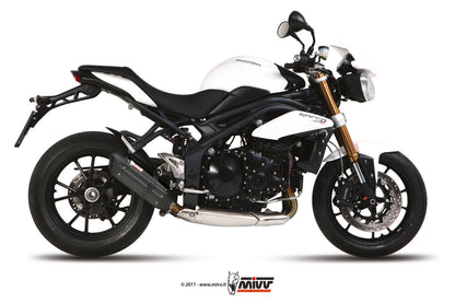 MIVV Slip-on, Suono Black, Low down Exhaust For Triumph Speed Triple 1050 2011-2015