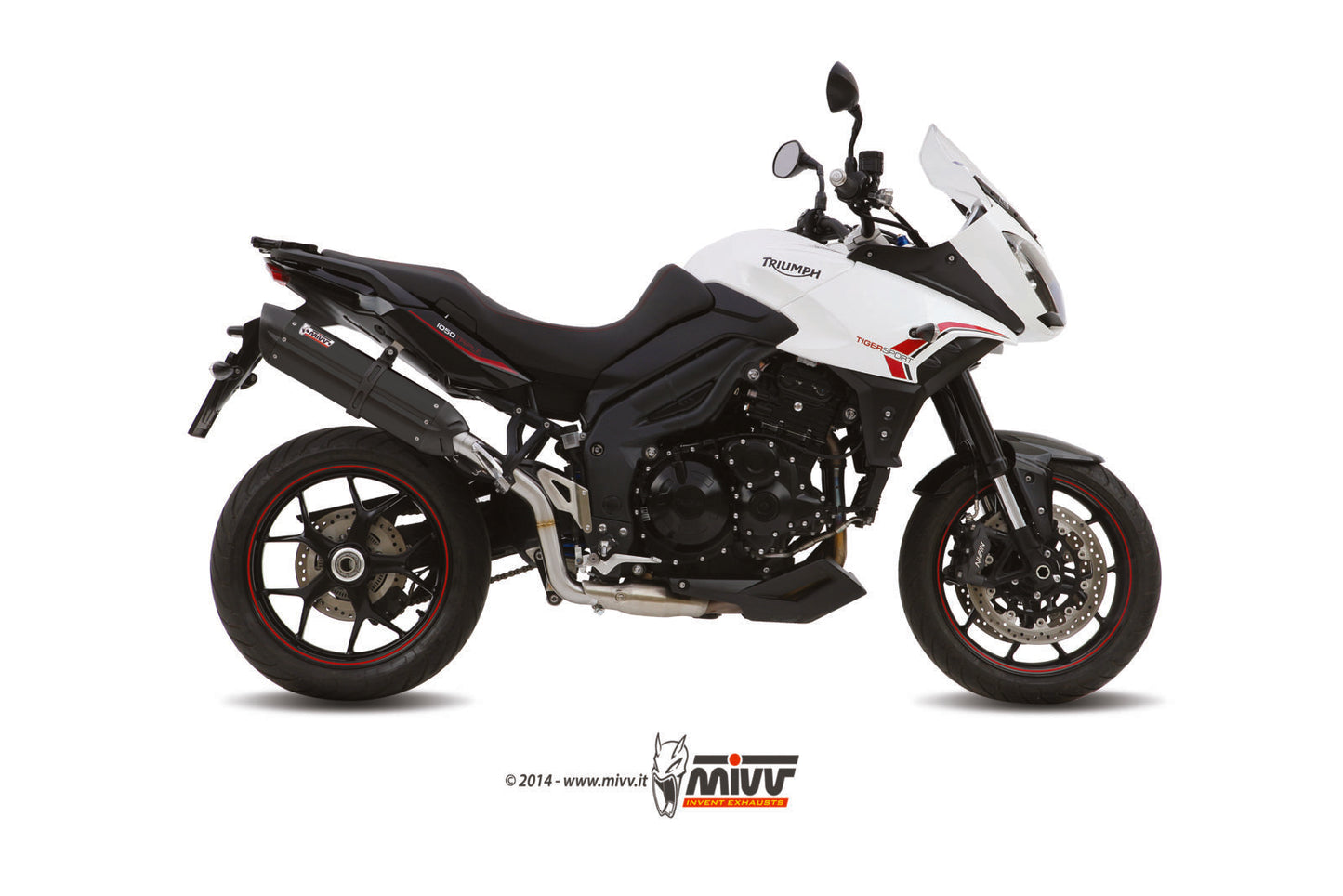MIVV Slip-on, Suono Black, Standard Exhaust For Triumph Tiger 1050 Sport 2013-2016
