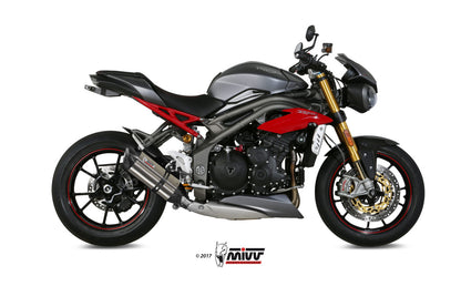 MIVV Slip-on, Suono Stainless Steel, Low down Exhaust For Triumph Speed Triple 1050 2016-2017