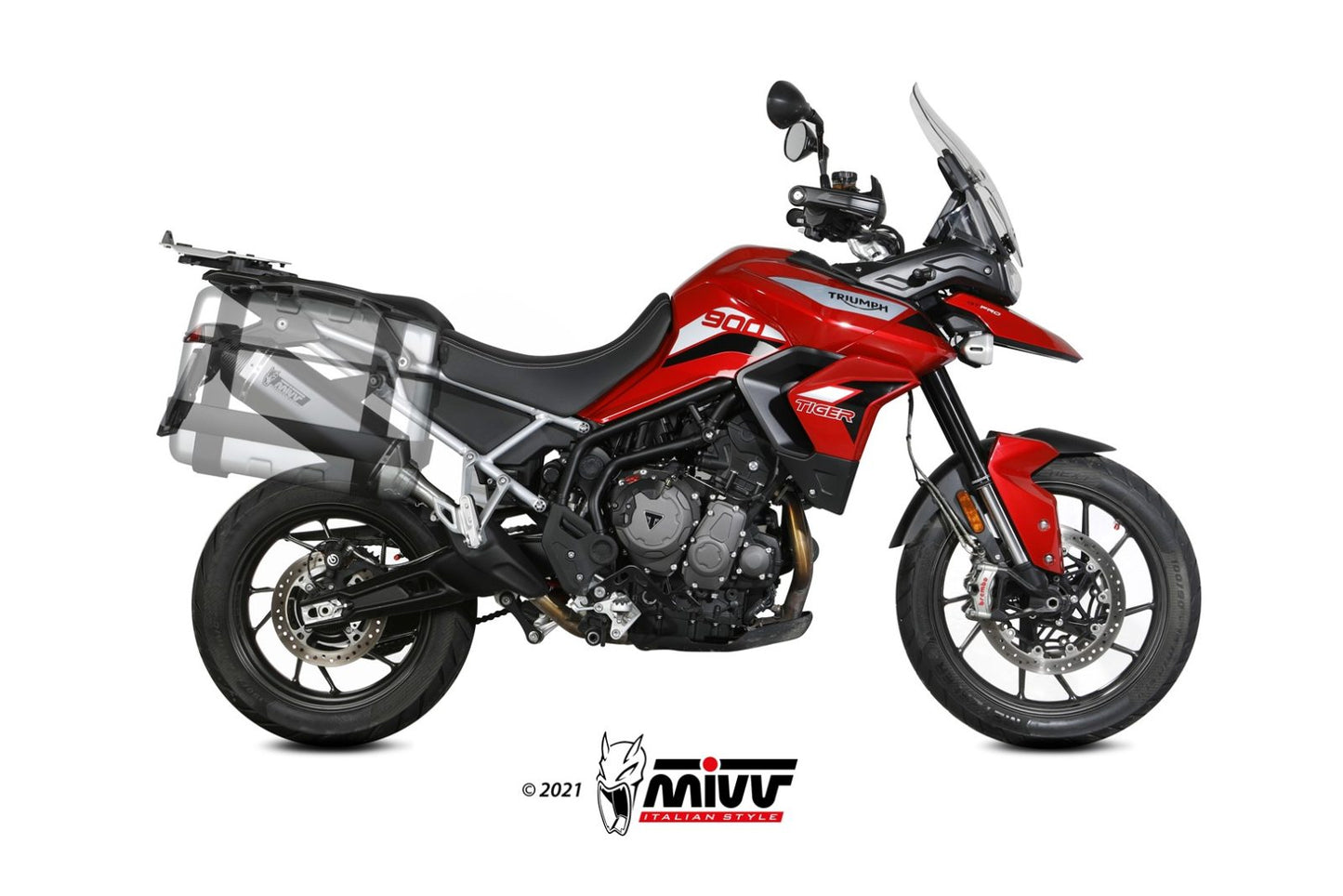 MIVV Slip-on, Speed Edge Black, Standard Exhaust For Triumph Tiger 900 2021-2022