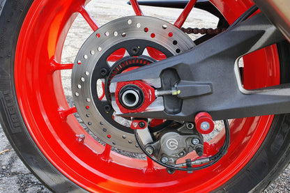 CNC Racing Billet Chain Adjuster Blocks for the Ducati Monster 937, Panigale / Streetfighter / Multistrada V2 (2025+) & Hypermotard 698 Mono