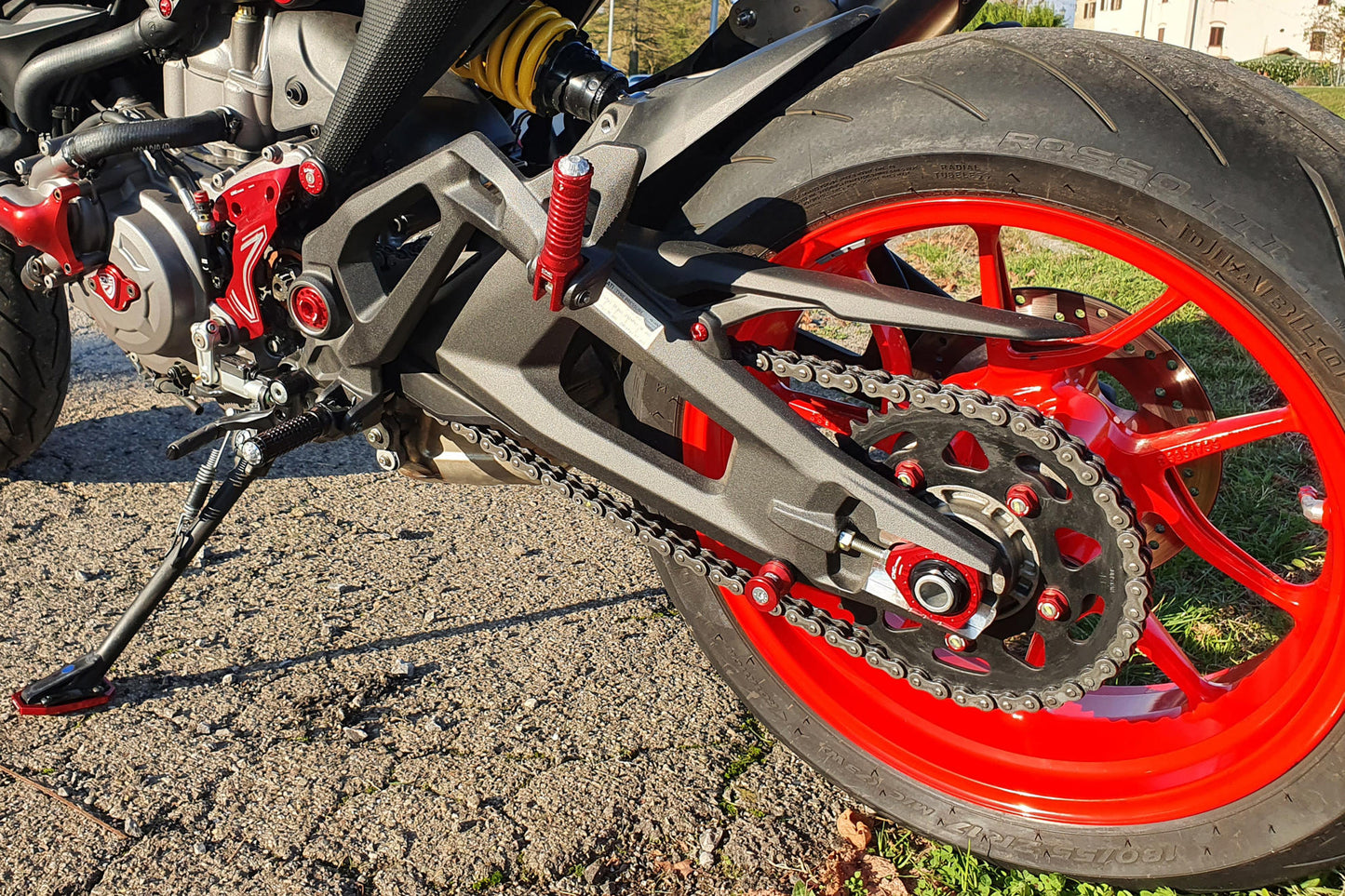 CNC Racing Billet Chain Adjuster Blocks for the Ducati Monster 937, Panigale / Streetfighter / Multistrada V2 (2025+) & Hypermotard 698 Mono