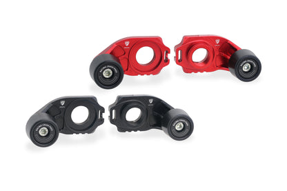 CNC Racing Billet Chain Adjuster Blocks With Sliders for the Ducati Monster 937, Hypermotard 698 Mono, and Multistrada V2 (2025+)