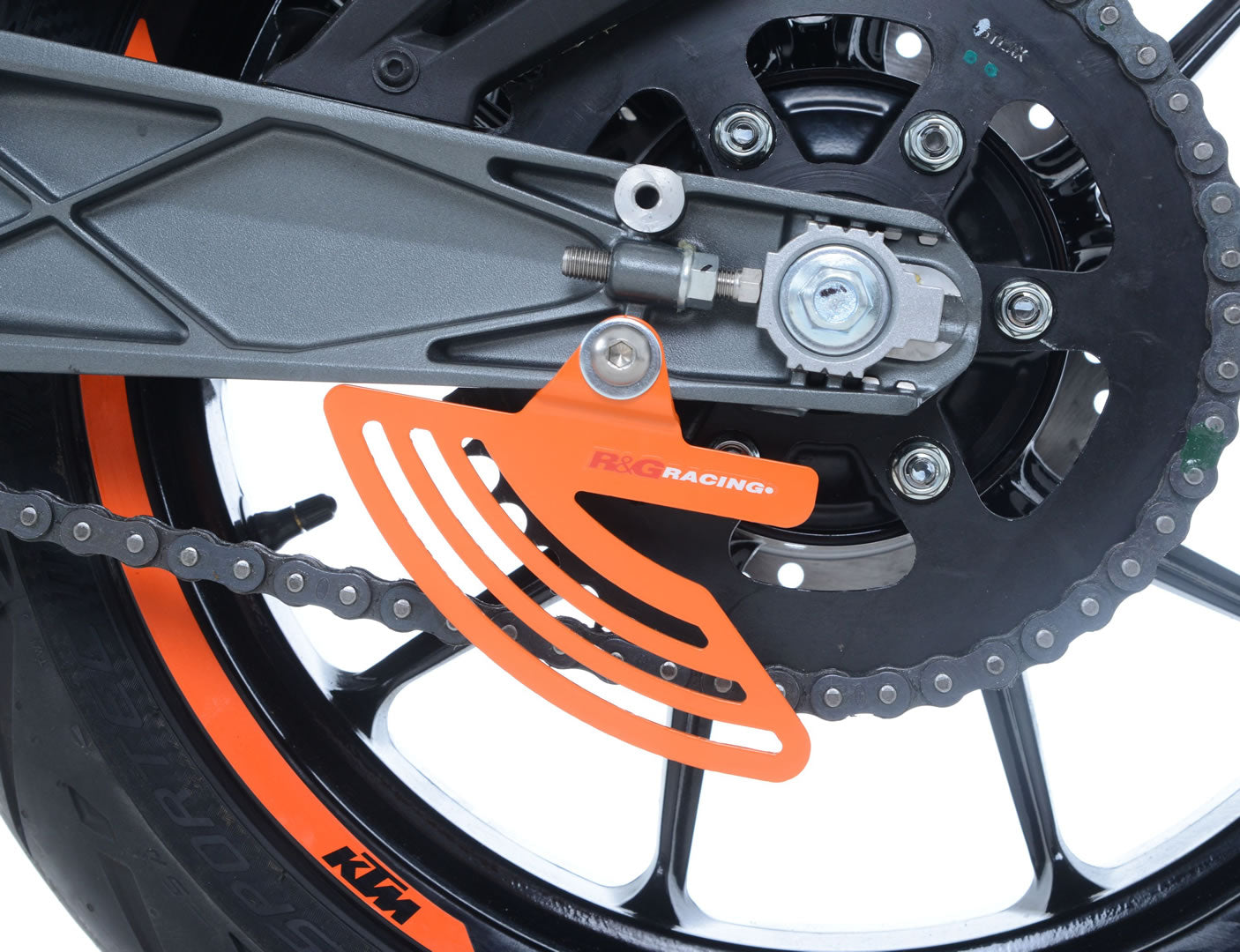 R&G Racing Toe Chain Guards for KTM RC 125/200 '14-18, RC 390 '14-17 & Husqvarna Vitpilen 701 '18-19
