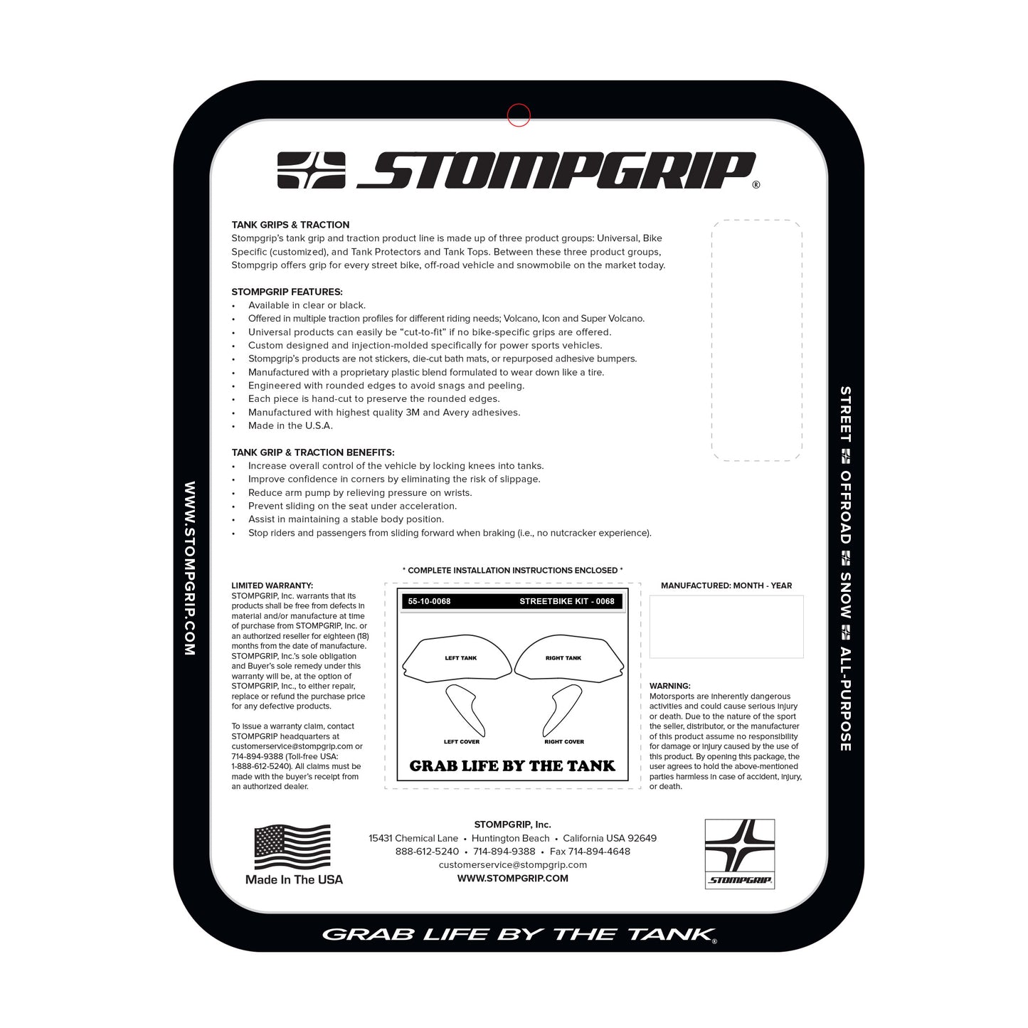 Stompgrip Streetbike Kit - Volcano - 0068