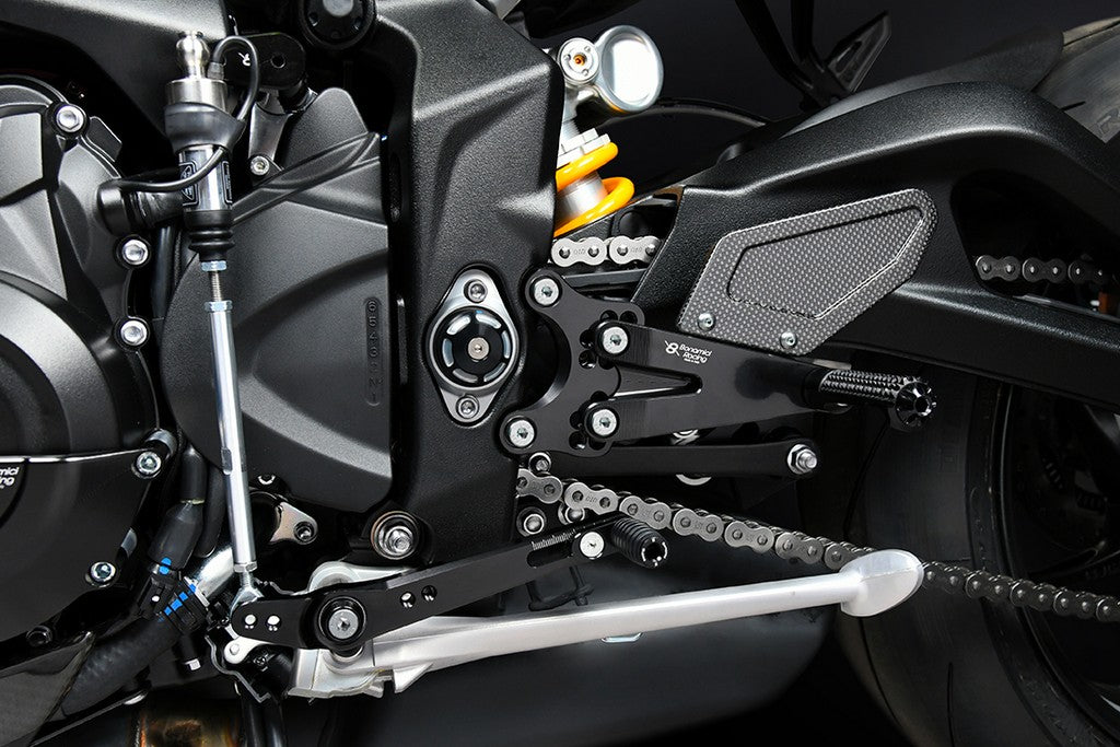 Bonamici Racing Aluminium Rearsets for the Triumph Street Triple 765 R/RS/Moto2 2023-2024