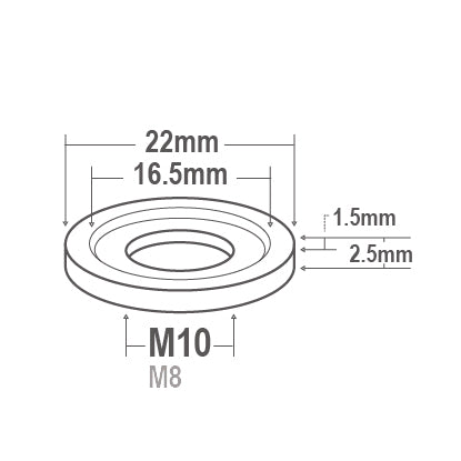 Proti Titanium Universal Washer M10WS-TI
