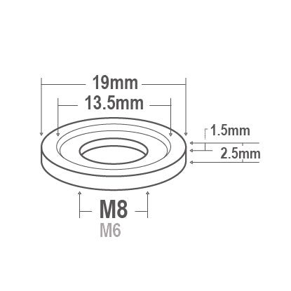 Proti Titanium Universal Washer M8WS-TI