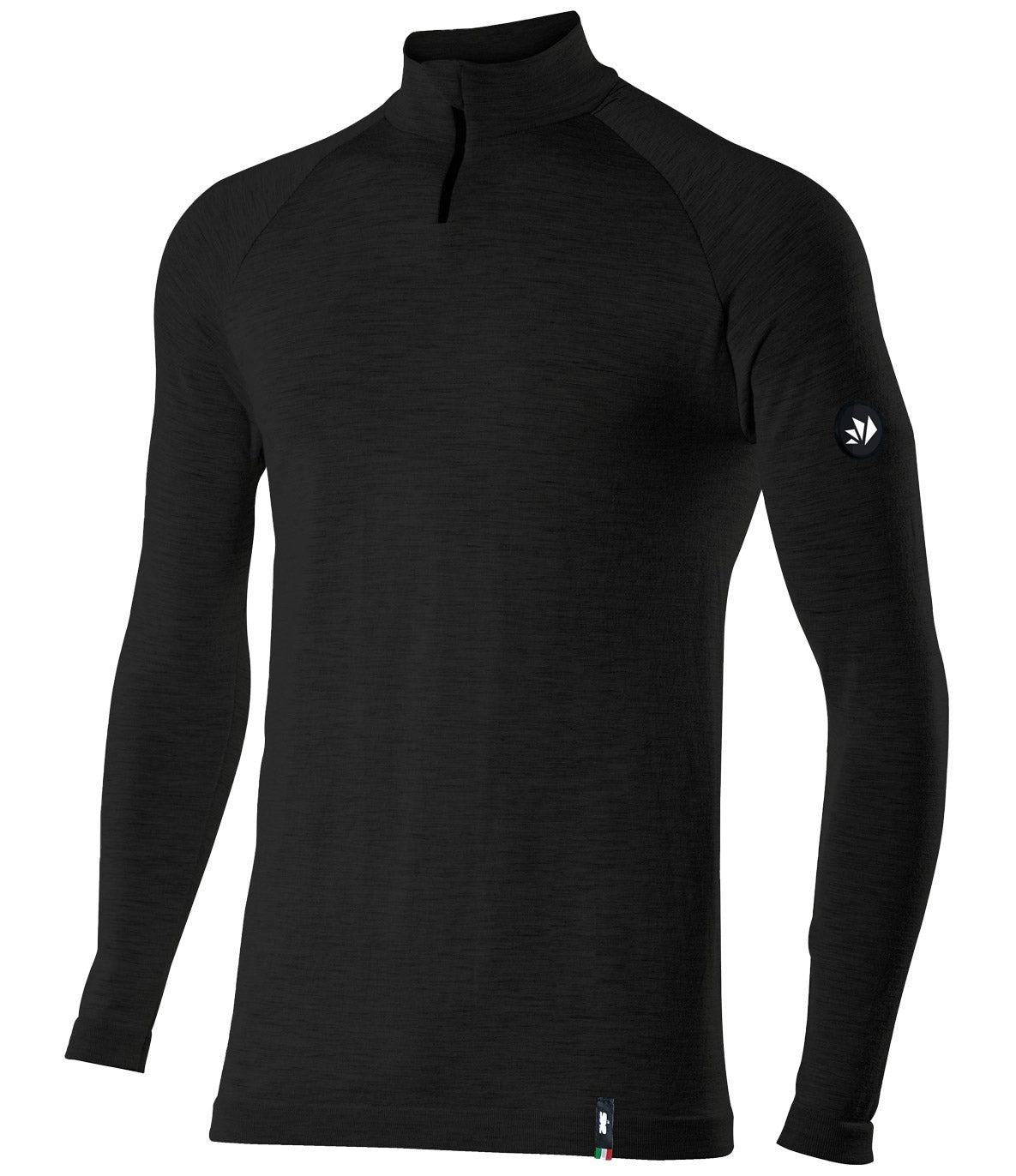 SIX2 Merino Wool Long-sleeve Mock Neck with Zip