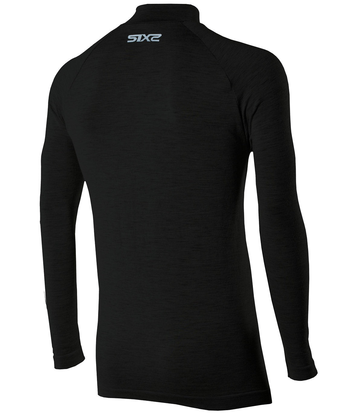 SIX2 Merino Wool Long-sleeve Mock Neck with Zip